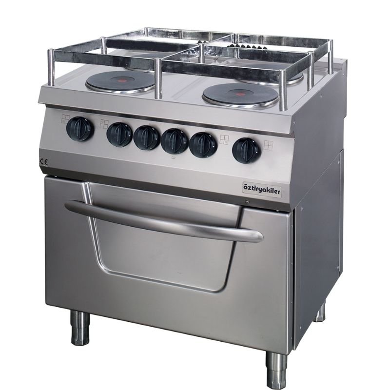 Öztiryakiler 700 Seri Kuzine, Fırınlı, Elektrikli, 4 Açık Ateş, Büyük, Gemi Model  80x70x85 cm, 6644