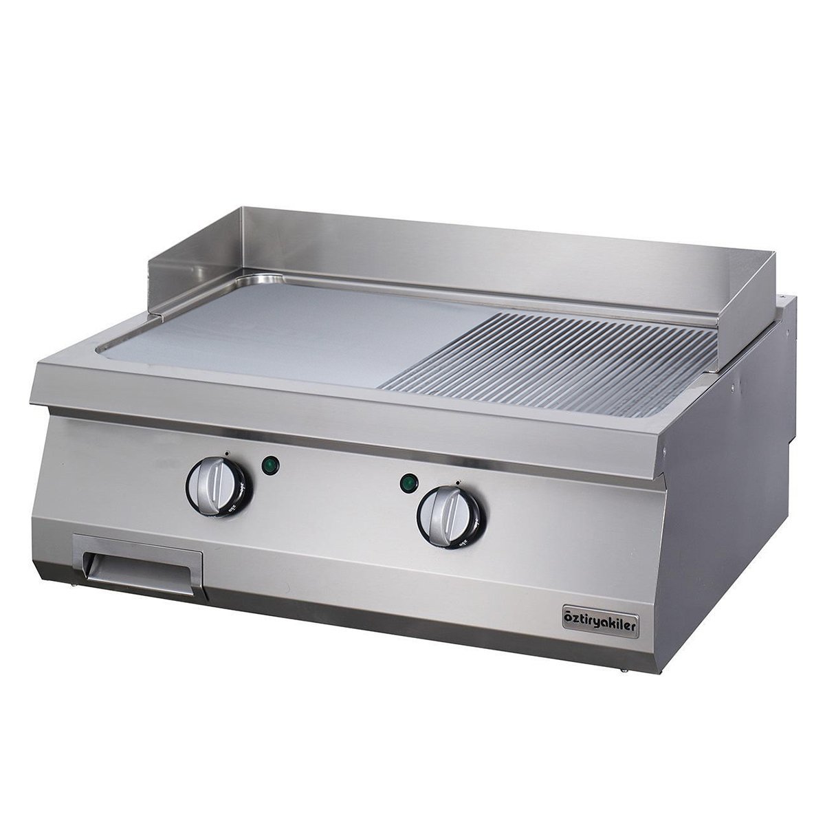 Öztiryakiler 700 Seri OGE 8070 1/2 N Grill Plate,Set Üstü, Yarı Oluklu, Elektrikli, 80x70 cm, 6644