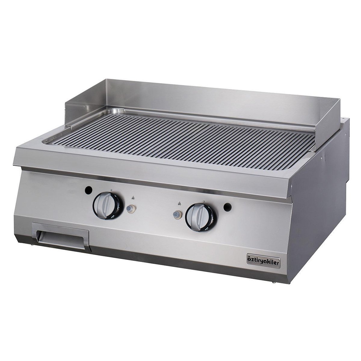 Öztiryakiler 900 Seri Set Üstü Grill Plate, Oluklu, Gazlı, Krom, 80x90 cm, 6644