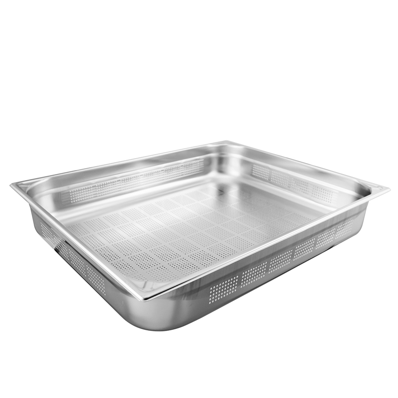 Öztiryakiler Delikli Gastronorm Küvet, Köşe Desenli GNP 2/1x100, 53x65x10 cm