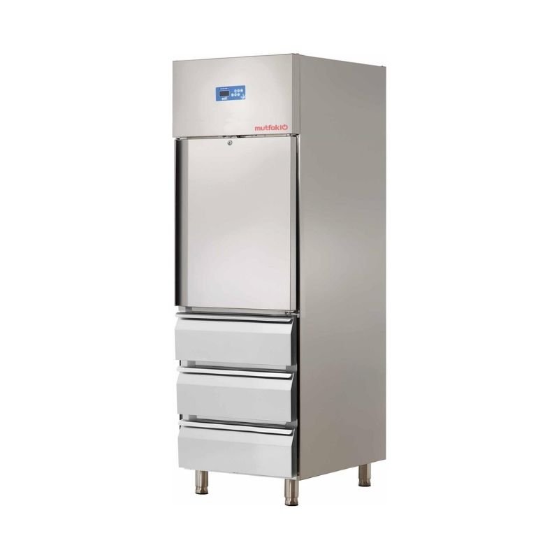 Öztiryakiler GN 600 LMV Tek Kapılı Monoblok Dik Tip Dondurucu, 3 Çekmeceli