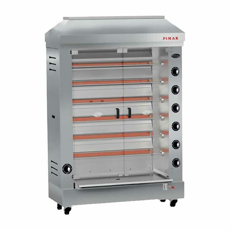 Pimak M006R Radyanlı Piliç Çevirme Makinası 36 Kapasiteli Gazlı