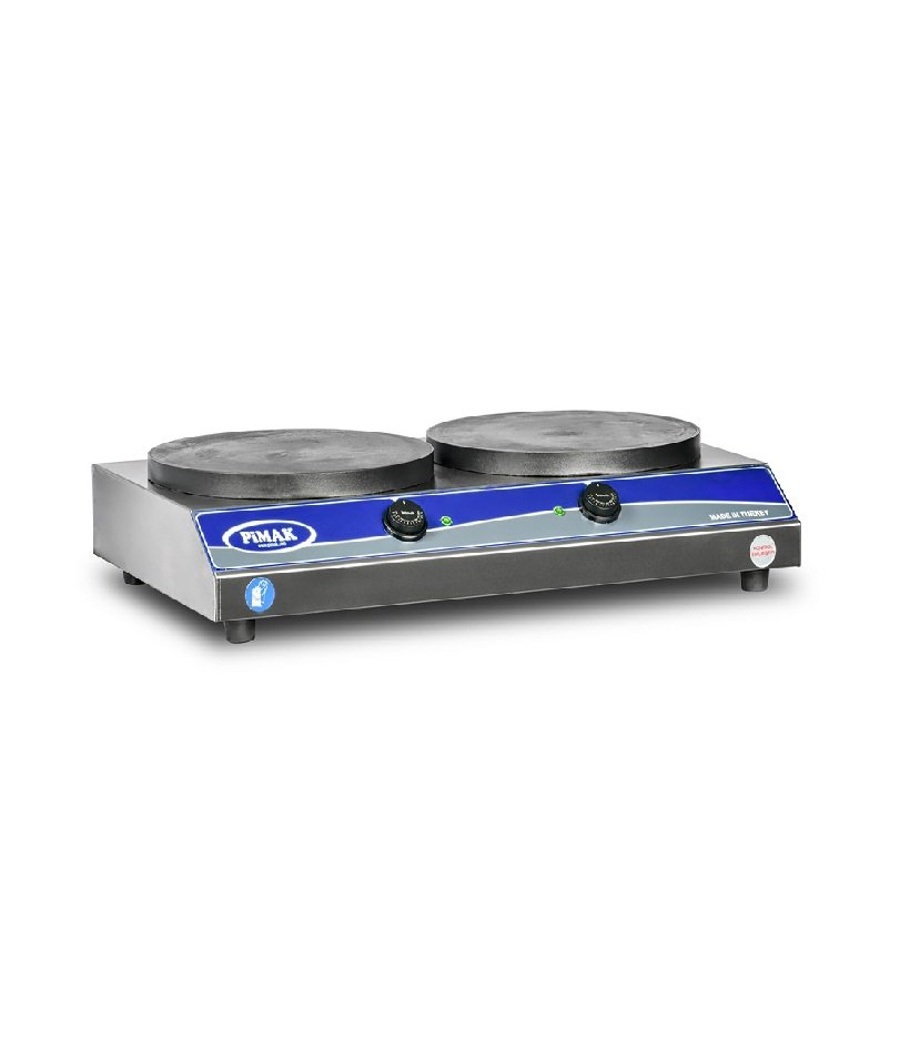 Pimak M098-G Teflonlu Krep Makinesi İkili 2xØ35 Cm Gazlı