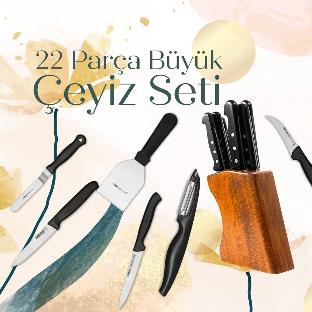 Pirge Çeyizlik Bıçak Seti Büyük – 22 Parça - 35073
