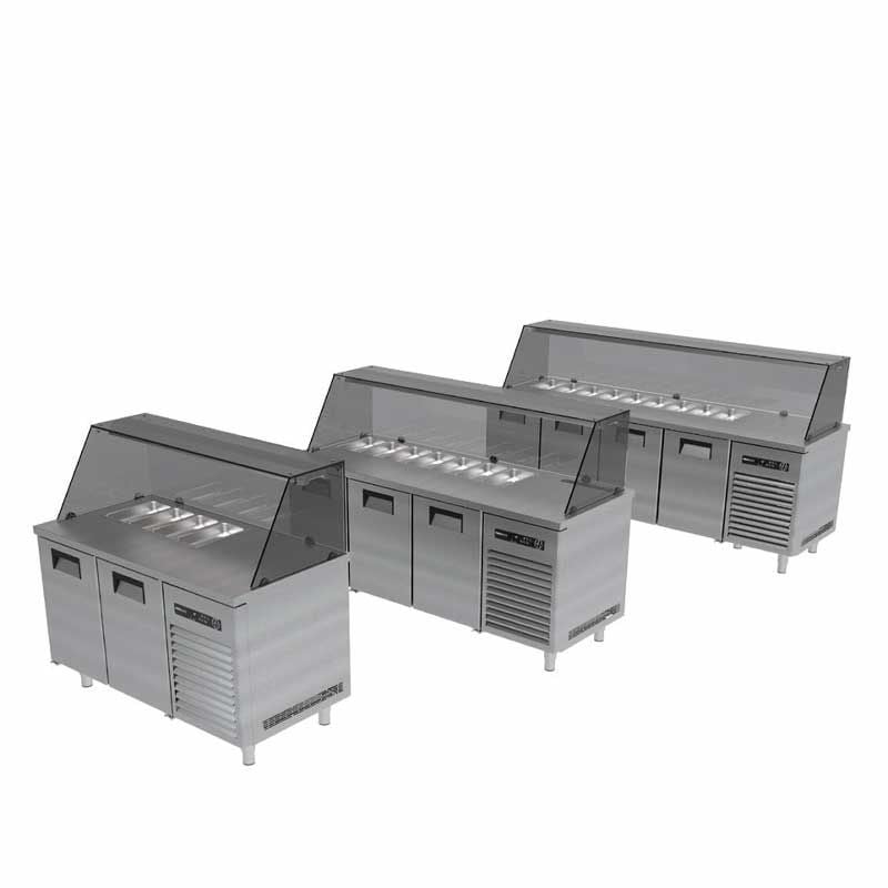 Portabianco ASBHDG-3N70 Soğuk Servis Buzdolabı Camlı, 3 Kapılı, 304 Kalite