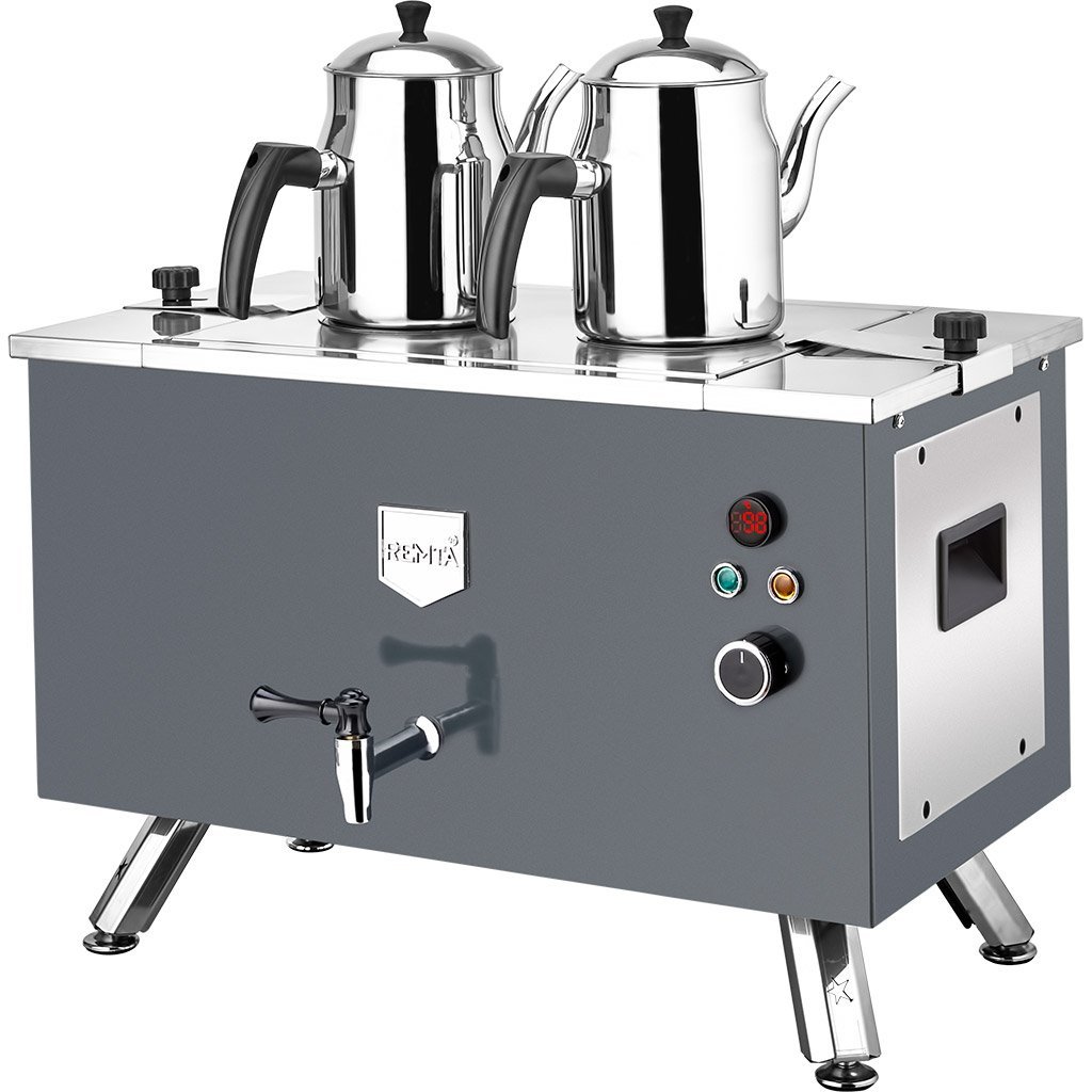 Remta EP02(L) Çift Cidarlı Çay Ocağı 2 Demlikli Elektrikli 20 L Gri