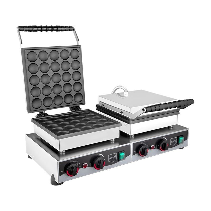 Remta W23 Yuvarlak Çift Kapaklı Bubble Waffle Makinesi, 50\'li, Elektrikli