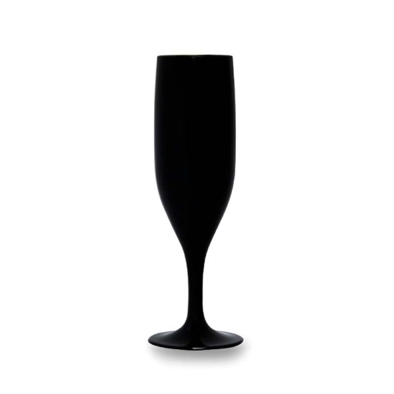 Rubikap Premium Polikarbon Şampanya Bardağı, 180 ml Siyah