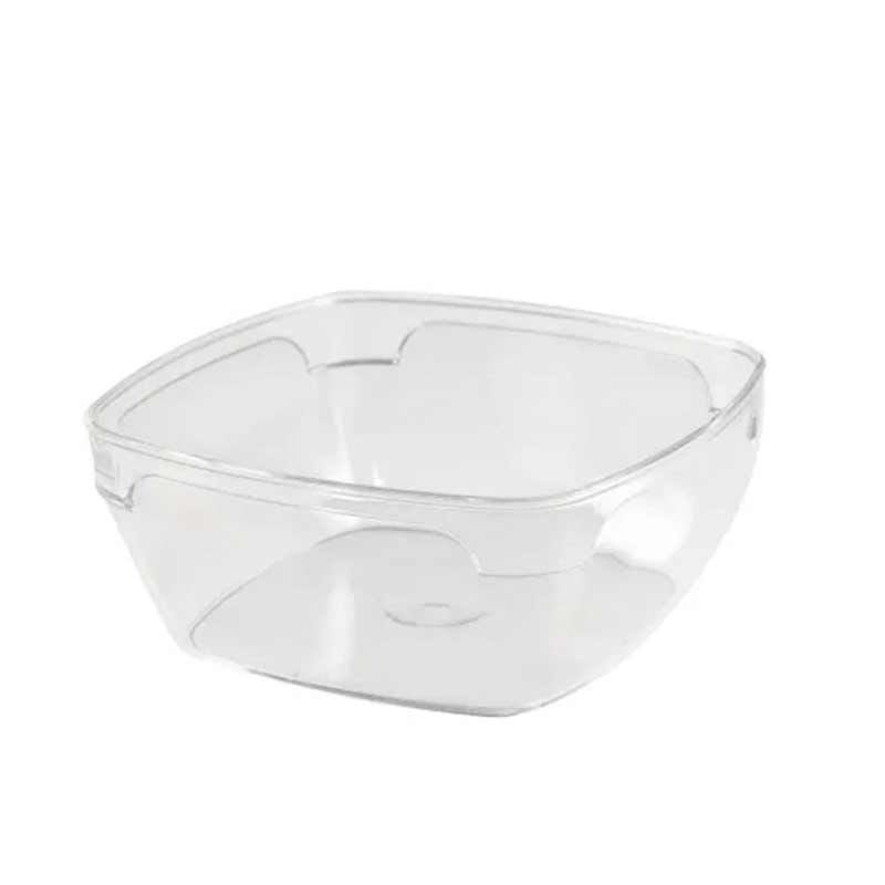 Rubikap Tek Kullanımlık Kristal Kalın Kare Kase, 300 ml Şeffaf