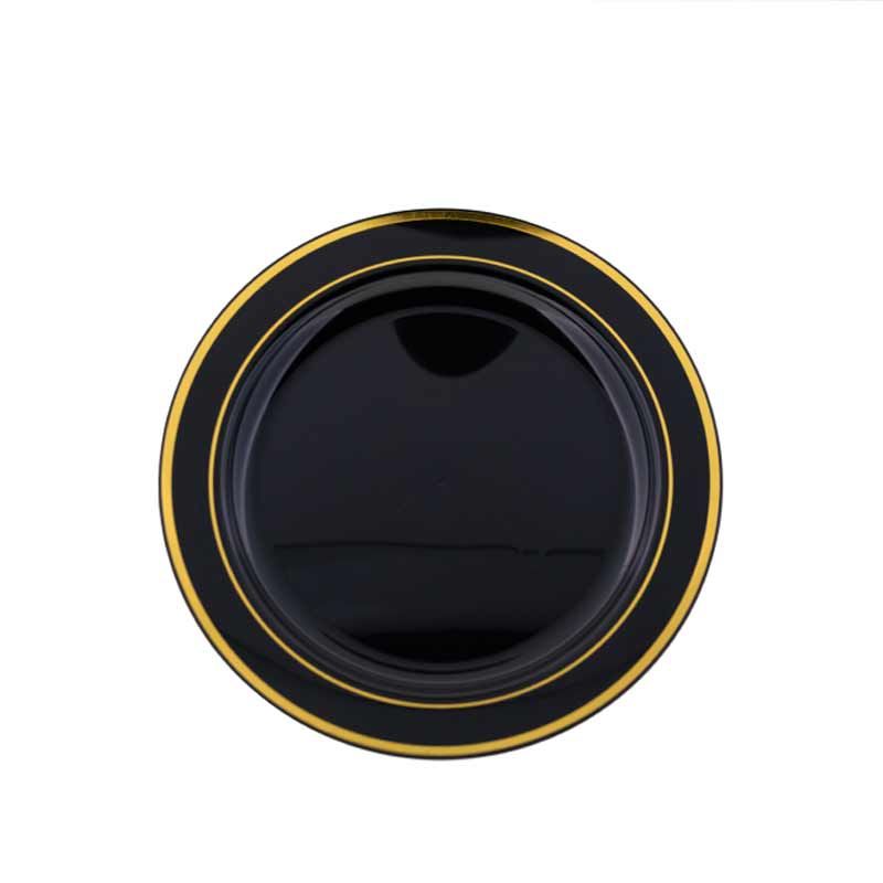Rubikap Tek Kullanımlık Tabak, 26 cm Siyah Goldlıne