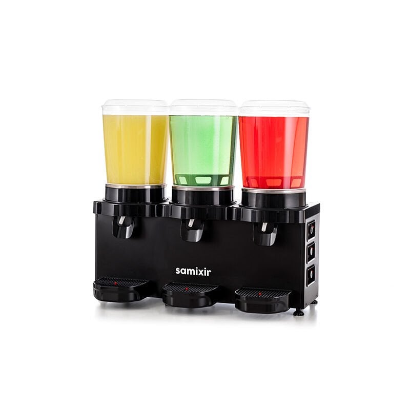 Samixir MMM30 Panaromik Triple Soğuk İçecek Dispenseri, 10 L+10 L+10 L, Siyah