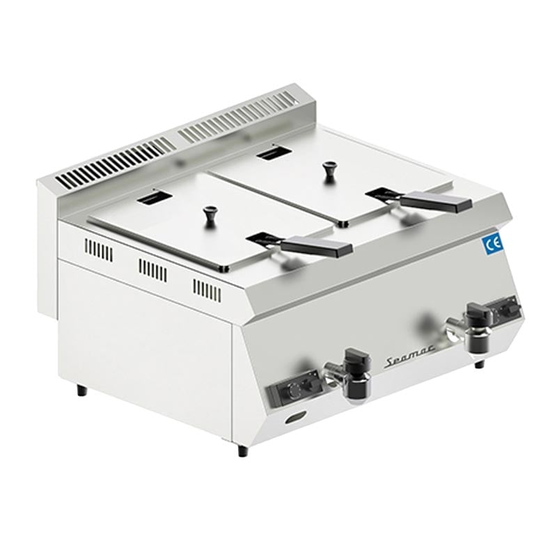 Seamac SFG16 Özel Seri Çift Kapaklı Fritöz, 8+8 L, Gazlı