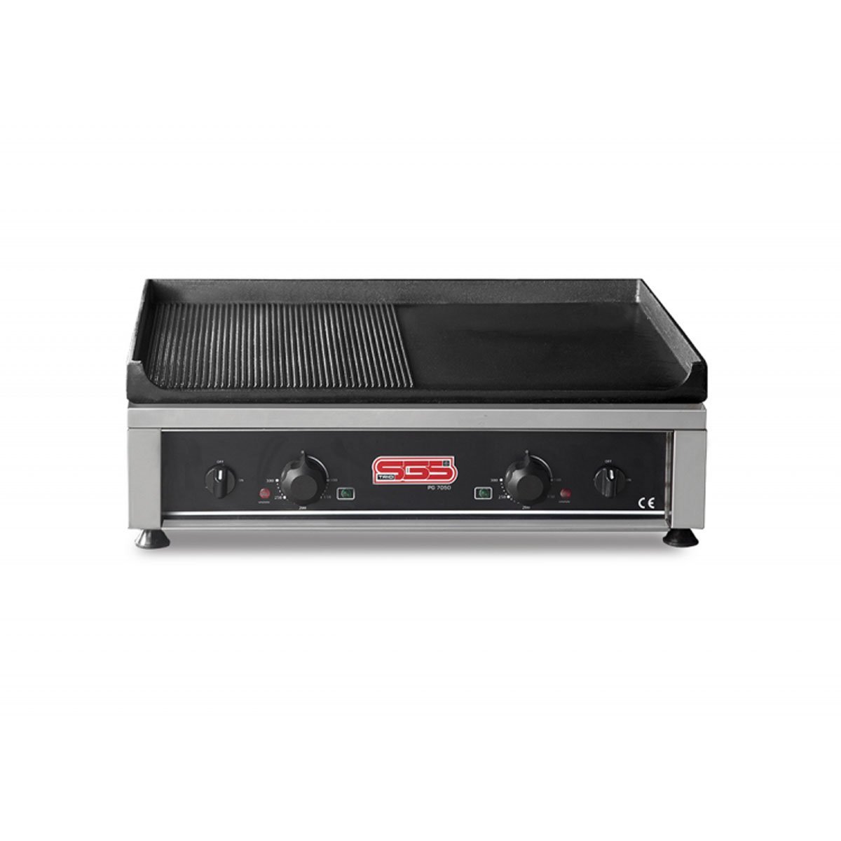 SGS PG 7050 E Yarı Oluklu Döküm Pleyt Izgara 70x50 Cm