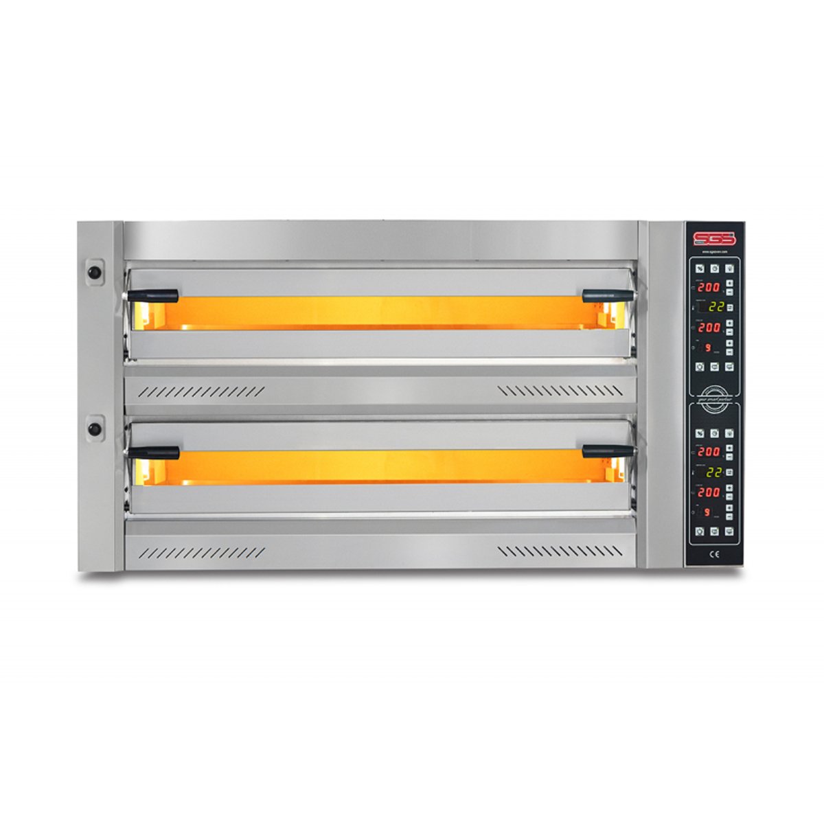 SGS PZ 10575 DE Ø 34 Cm 6+6 Tava Kapasiteli Pizza Fırını Üstten Açılmalı Kapak