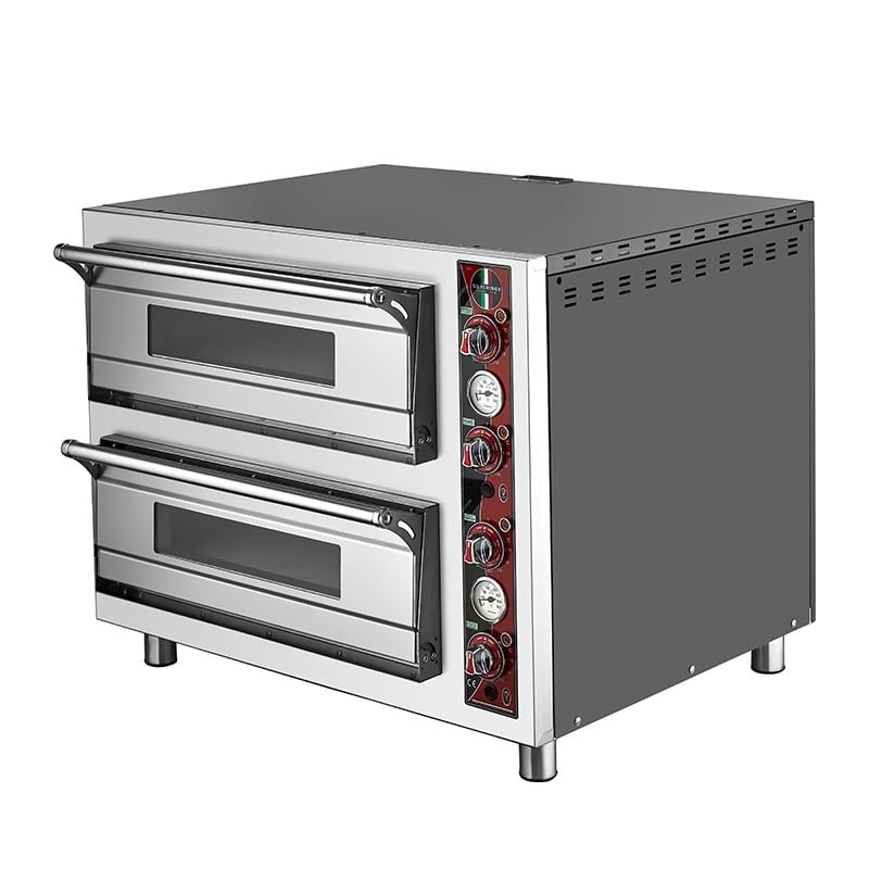 SilverInox 92*62 Çift Katlı Pizza Fırını, 6+6 Pizza Kapasiteli, Elektrikli