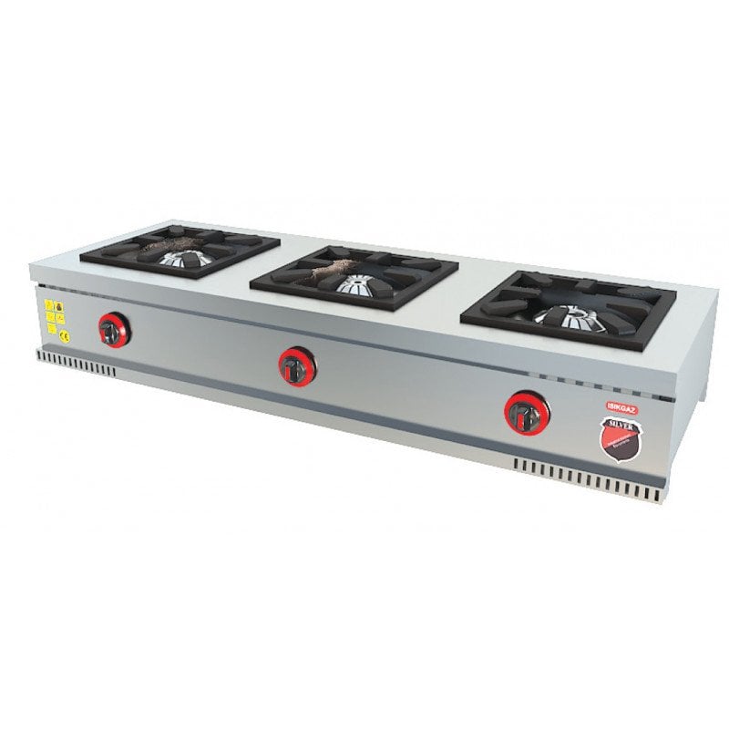 Silverinox Doğalgazlı CE Setüstü Midi Ocak 3 Back DOĞALGAZ/LPG