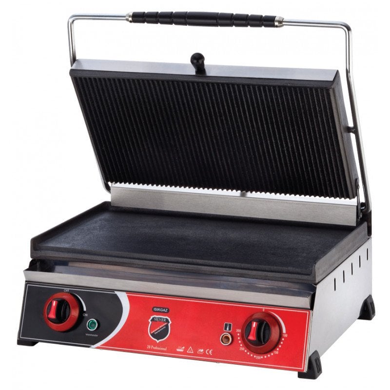 Silverinox Elektrikli Tost Makinesi Altı Düz 20 Dilim