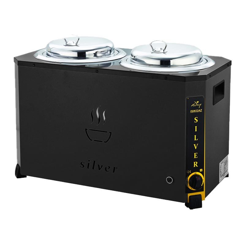 Silverinox Jumbo Çorba Kazanı 9+9  Siyah