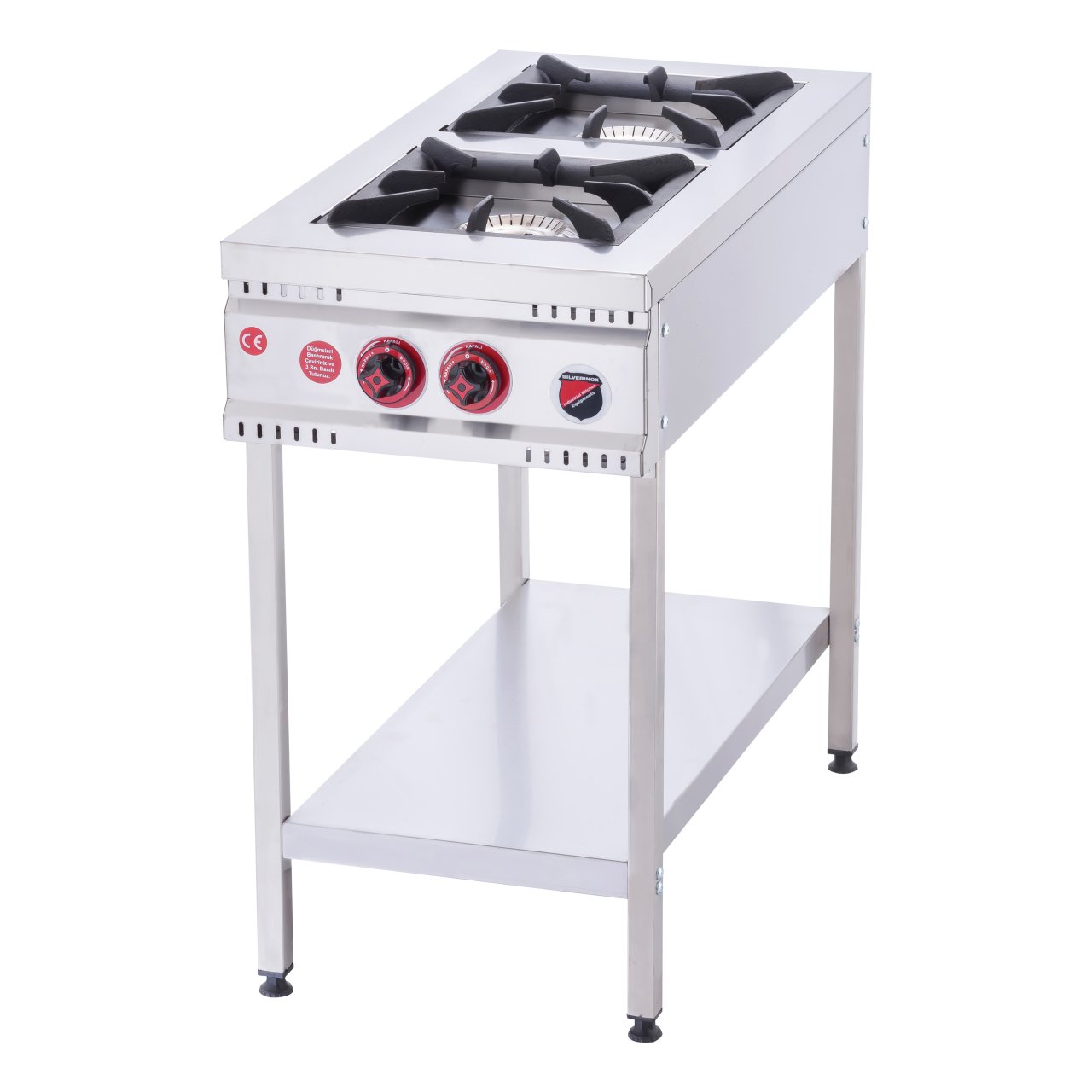 Silverinox Taban Raflı Midi Ocak 2 Back Doğalgazlı