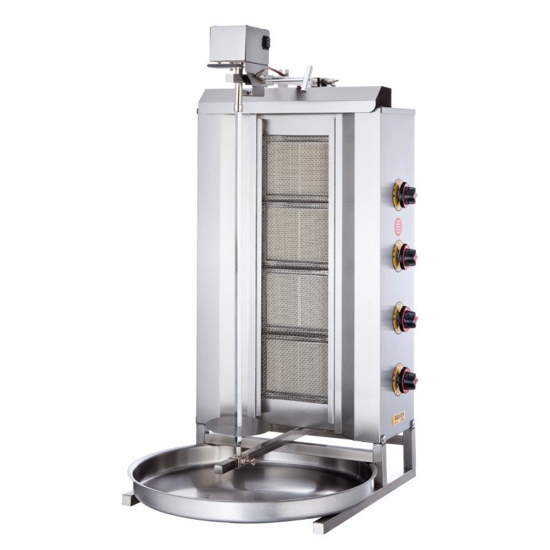 Silverinox Üstten Motorlu LPG\'li CE Döner Ocağı 5 Radyanlı