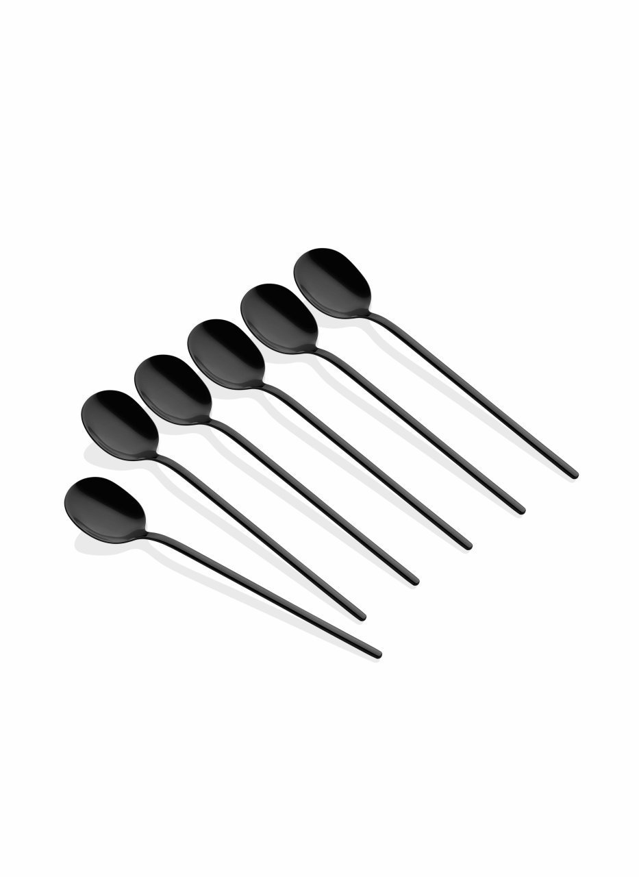 The Mia Çay Kaşığı 6 Parça - 13 Cm Mat Siyah