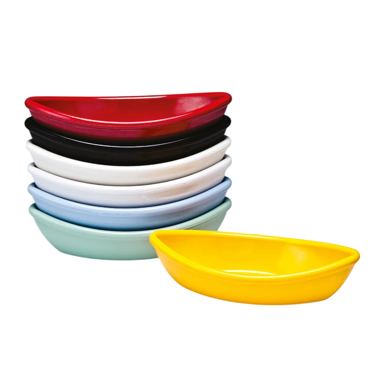 Zicco K-2024 Mini Kayık Teşhir Tabağı Melamin 7x15x3.5 cm Beyaz