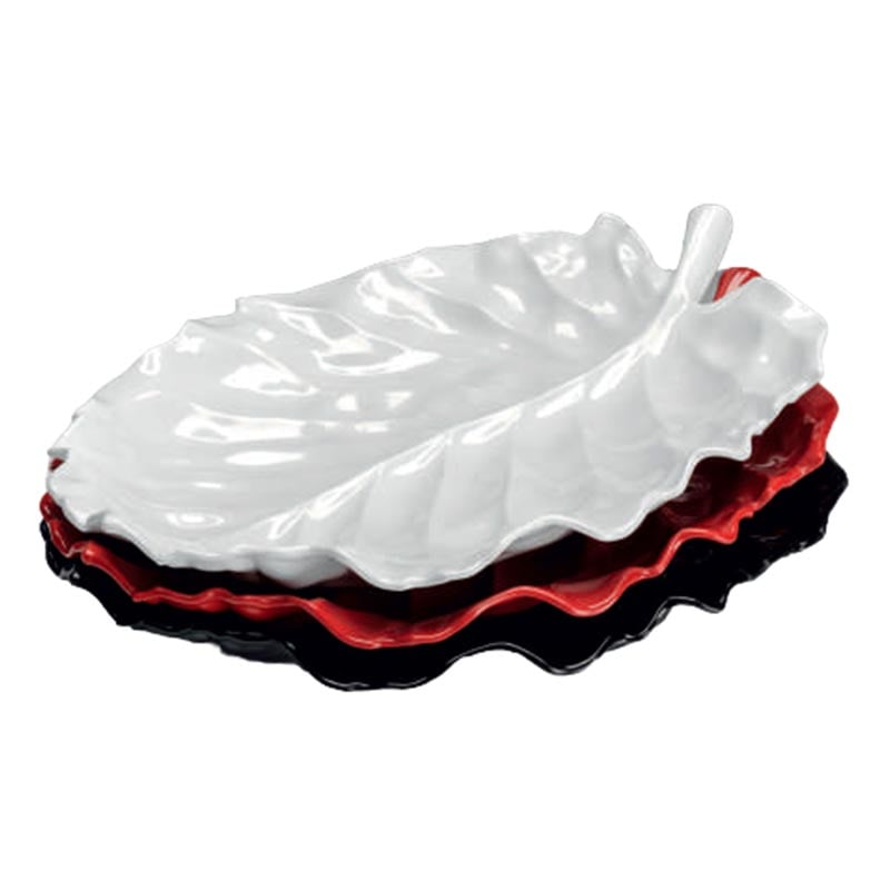 Zicco K-2800 Yaprak Model Melamin Teşhir Tabağı 43x34 cm Beyaz
