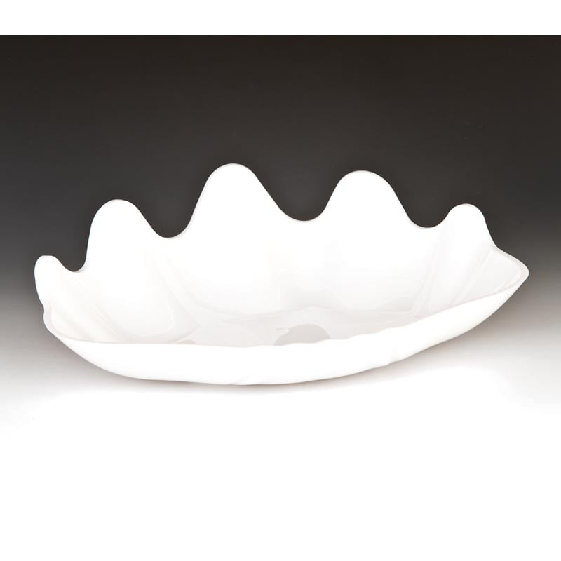 Zicco ZCP-300 Polikarbon İstiridye Teşhir Tabağı 38x27x5 cm Beyaz
