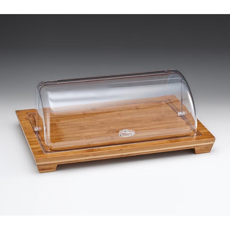 Zicco ZCP-520 Ahşap Altlı Polikarbon Fanus Rolltop Kapaklı 48x32 cm