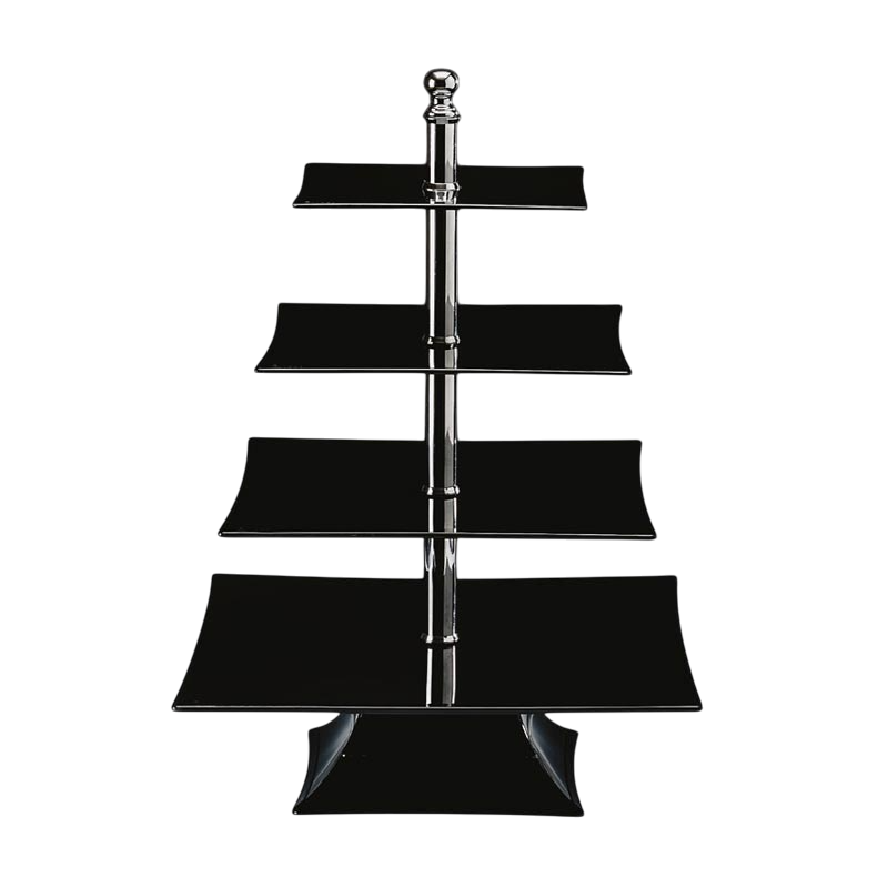 Zicco ZCP-633 Polikarbon Teşhir Standı 4 Katlı 50 cm Siyah