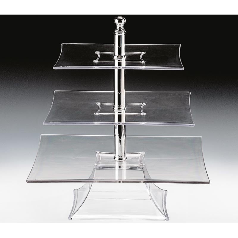 Zicco ZCP-638 Polikarbon Teşhir Standı 3 Katlı 44 cm Şeffaf