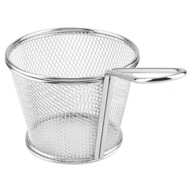 Biradlı BRD-YQ-02 Yuvarlak Patates Sunum Sepeti, 9x8.5 cm