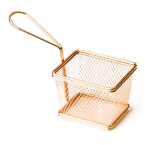 Biradlı BRD-YQ03 Kare Patates Sunum Sepeti, 10x7.5x7.5 cm, Altın