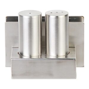 Biradlı Groovy GRV-104-P 3'lü Peçetelikli Yuvarlak Tuzluk Takımı, Parlak