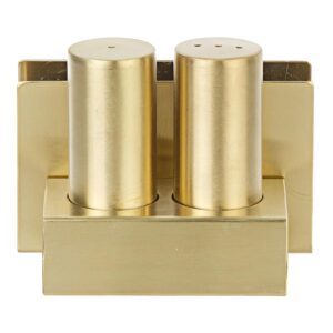 Biradlı Groovy GRV-104-P 3'lü Peçetelikli Yuvarlak Tuzluk Takımı, Altın