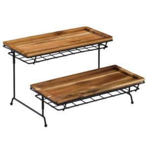 Zicco CH-0029 Metal Ayaklı Ahşap Teşhir Standı 30x30x18 cm