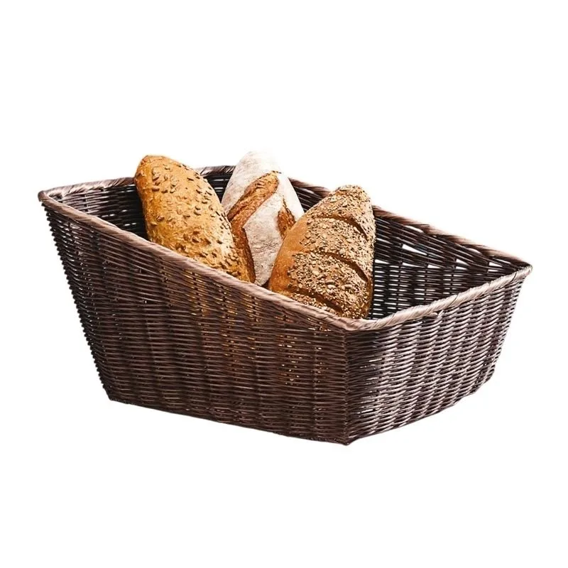 Zicco JQ 8021-B Eğimli Dikdörtgen Plastik Ekmek Sepeti 46x40x25 cm Koyu Renk