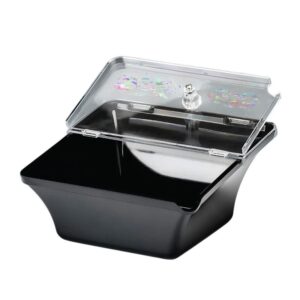 Zicco K-2300 Kapaklı Melamin Teşhir Kase 22x22x8-11 cm Siyah