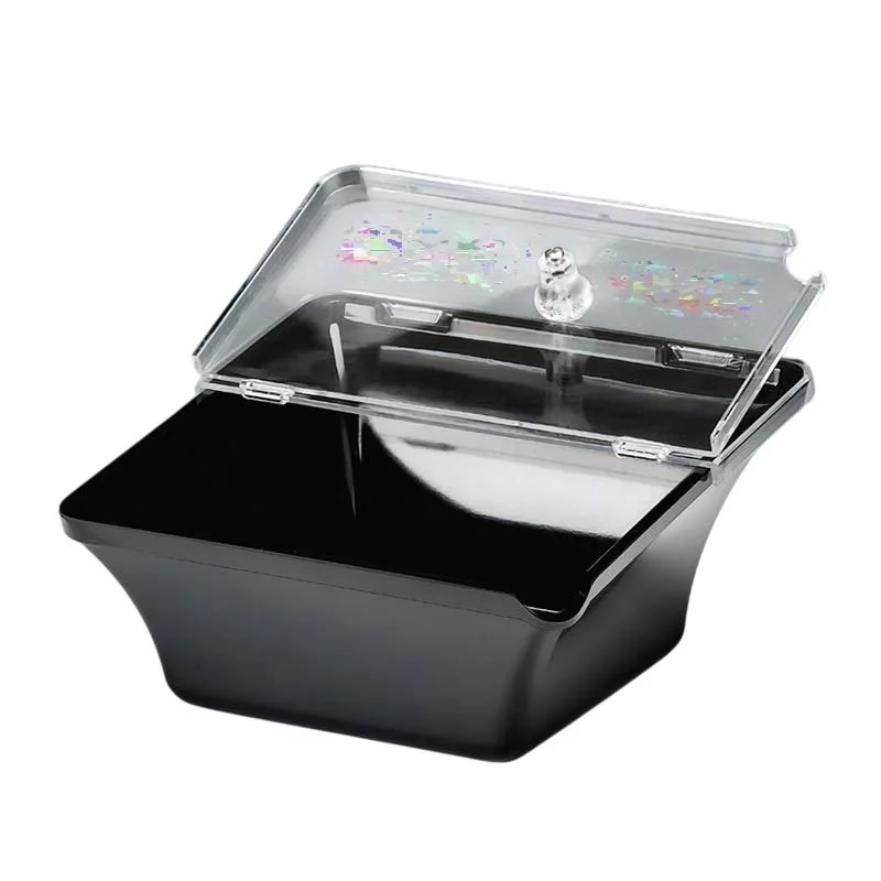 Zicco K-2300 Kapaklı Melamin Teşhir Kase 22x22x8-11 cm Siyah