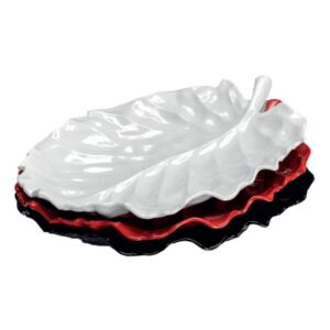 Zicco K-2800 Yaprak Model Melamin Teşhir Tabağı 43x34 cm Beyaz