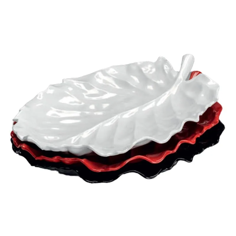 Zicco K-2800 Yaprak Model Melamin Teşhir Tabağı 43x34 cm Beyaz