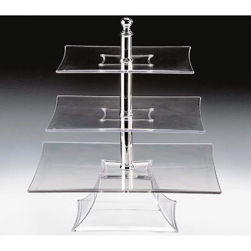 Zicco ZCP-638 Polikarbon Teşhir Standı 3 Katlı 44 cm Şeffaf