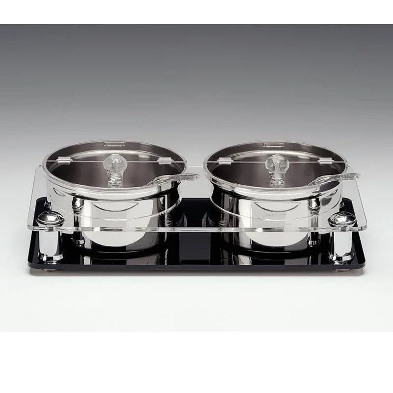 Zicco ZCP-666 Polikarbon Kapaklı Çelk Altlı Sosluk Reçellik Standı 2'li 17.5x33.5 cm