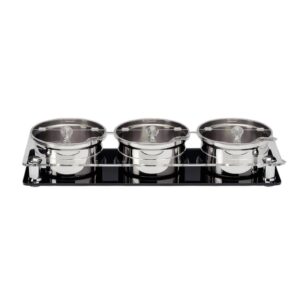 Zicco ZCP-667 Polikarbon Kapaklı Çelik Altılı Sosluk Reçellik Standı 3'lü 17.5x49 cm