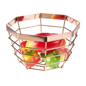 Biradlı BRD-HW168-B Tel Meyve Sunum Kasesi, 23x14 cm, Bakır