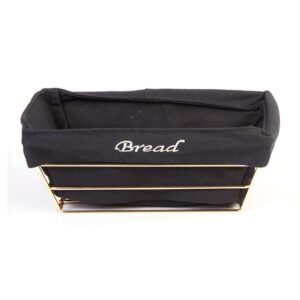 Biradlı BRD-HW182-A Bezli Dikdörtgen Ekmek Sepeti, 22x16x7.5 cm, Altın