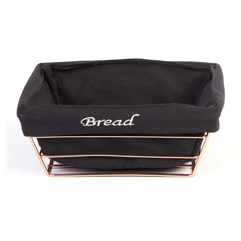 Biradlı BRD-HW182-B Dikdörtgen Bezli Ekmek Sepeti, 22x16 cm Bakır