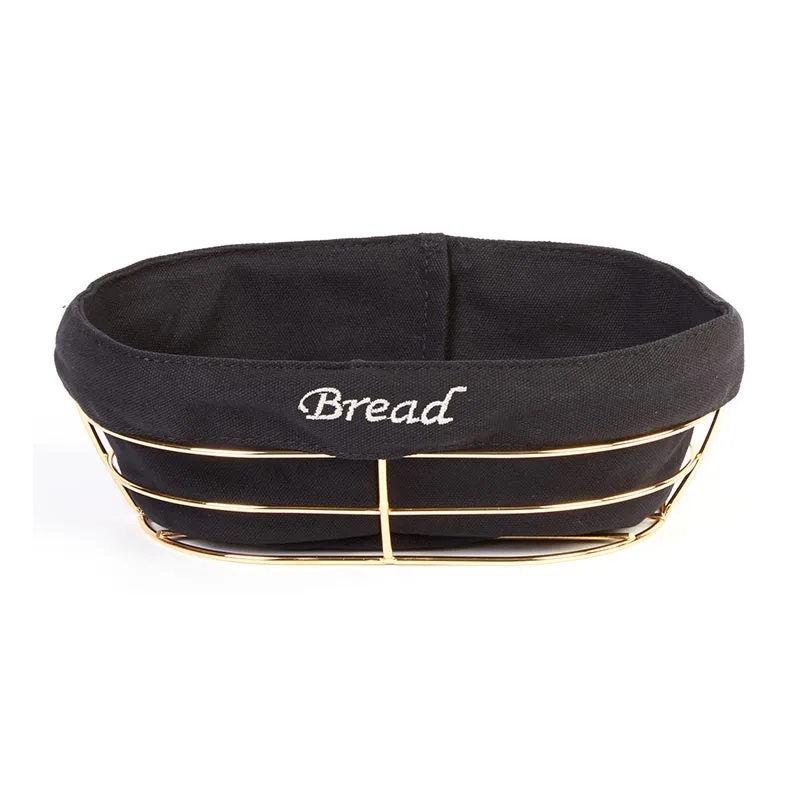 Biradlı BRD-HW186-A Bezli Oval Ekmek Sepeti, 26x17x6.5 cm, Altın