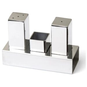 Biradlı GRV-105 Kare Parlak Tuzluk Takımı, 3'lü