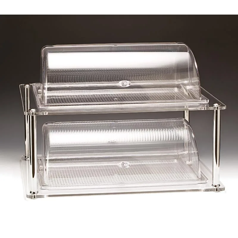 Zicco ZCP-220 Akrilik Standlı Rolltop Kapaklı Polikarbon Teşhir Standı GN 1/1 44x64 cm